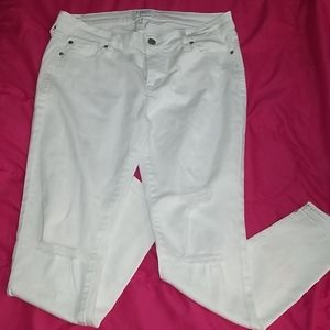 Skinny Ankle White Ripped Jeans